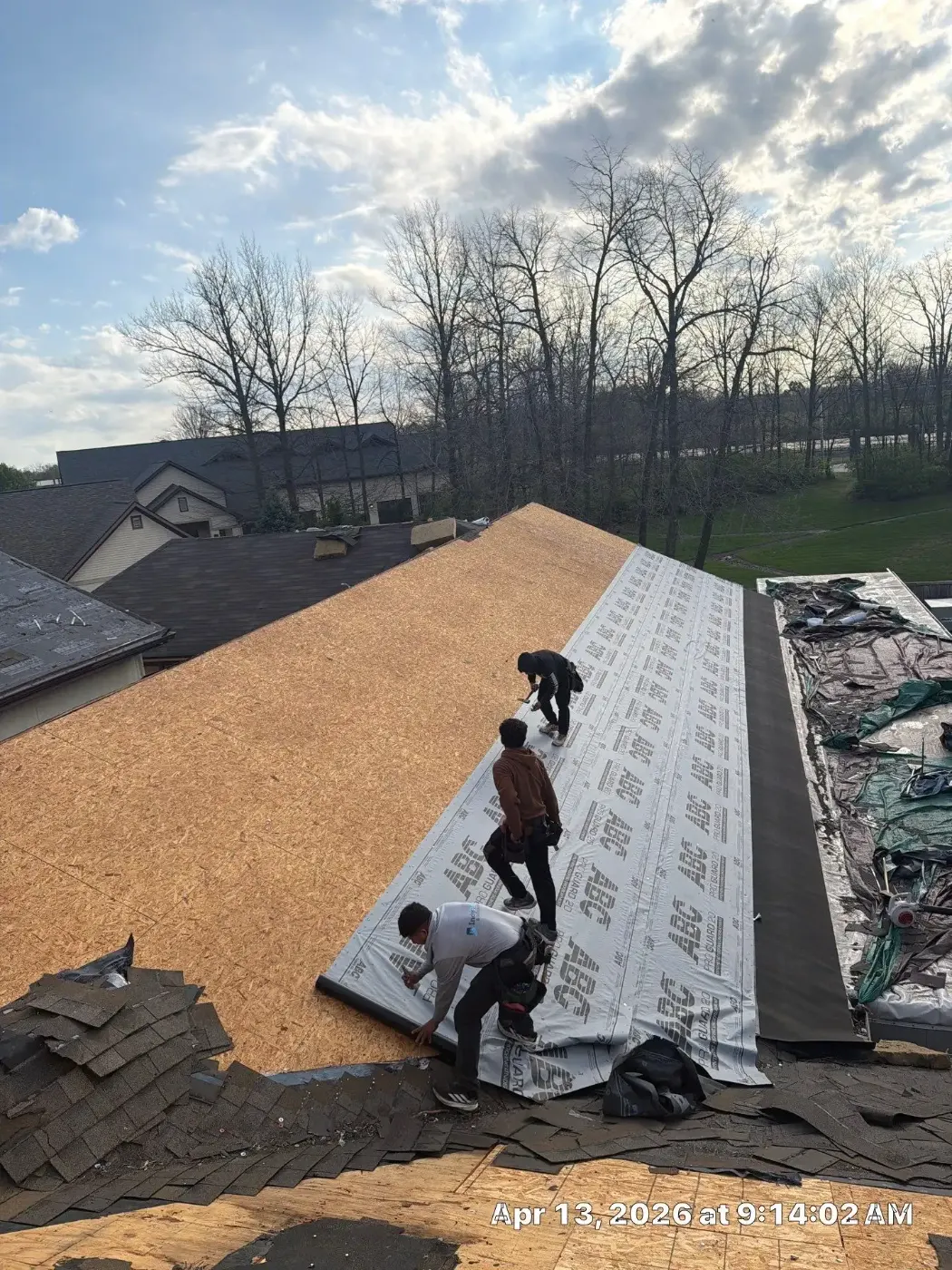 Storm damage documentation on a Chesterton commercial building